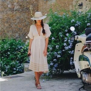 FAITHFULL THE BRAND MUSTANG MIDI DRESS - CAMP COVE STRIPE PRINT